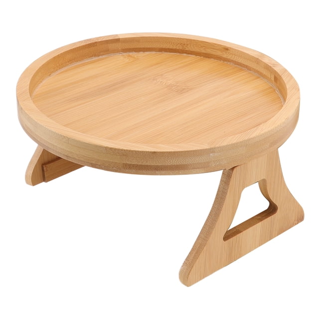 Wood Texture Sofa Tray, 24.5cm Length Foldable Convenient Environmental Protection Sofa Tray for Remote Control