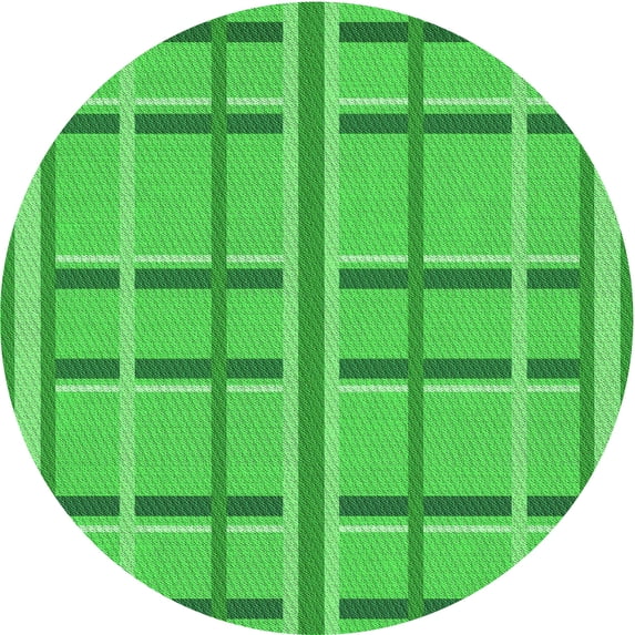 Ahgly Company Indoor Round Patterned Neon Green Area Rugs, 5' Round