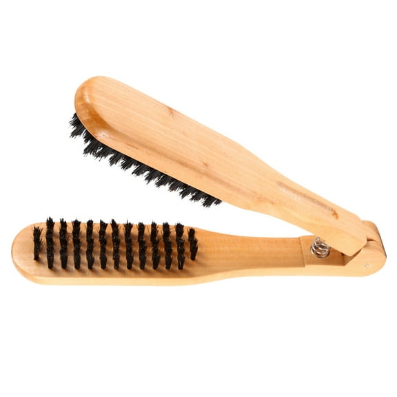 Professional Hairdressing Comb Double Brushes Wooden Anti static Hair Straightener Tool