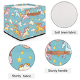 thumbnail image 3 of CURLYOOT 13 x 13 Inch Cube Storage Bin, Unicorn Cloud Fabric Storage Cube Baskets, Closet Shelves Foldable Bins with Leather Handles for Home Organizer, 3 of 7