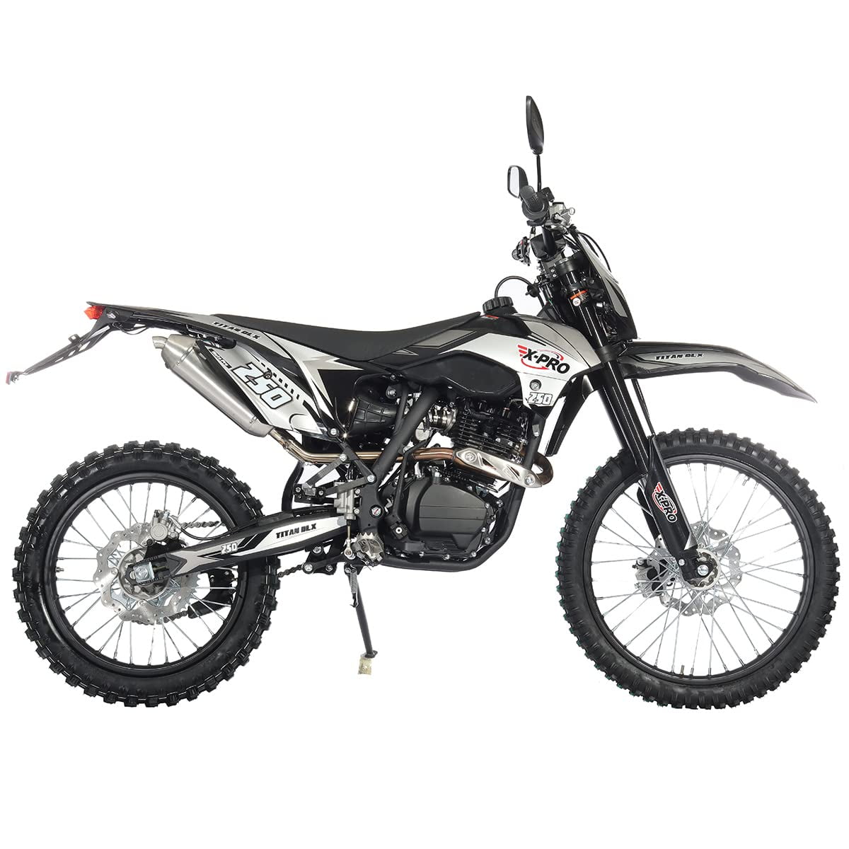 X-Pro Brand New Titan Dlx 250cc Dirt Bike, All Lights and 5 Manual Transmission, Kick/E-Start