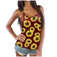 thumbnail image 5 of Gibobby Camisetas sin mangas para mujer Blusas de viaje con cuello redondo(Rojo,CH), 5 of 5