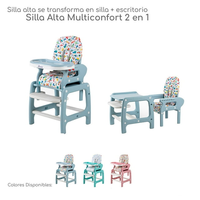 Silla Alta D'Bebe Multiconfort 2 en 1 convertible en escritorio Azul