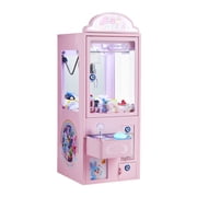 KFFKFF Medium-Sized Claw Crane Machine with Lights & Sounds, Adjustable Steel Claws, Toy and Candy Grabber Prize Dispenser for Events, Home, and Entertainment Venues, Pink