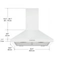 thumbnail image 5 of Ancona 24" Convertible Wall Pyramid Range Hood in White Stainless Steel&nbsp;, 5 of 5