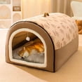 thumbnail image 3 of Winter Cat Dog Bed Mat Deep Sleep Tent Cozy Geometric House Nest Removable Washable for Medium Large Dogs Pet Supplies ShopWise Round, 3 of 8