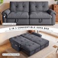 thumbnail image 6 of avobird 77.2'' Pull Out Sofa Bed, Pre-Assembled Sleeper Sofa Bed with USB Charging Ports and Side Pocket, 3 in 1 Velvet Sofa for Living Room, Gray, 6 of 7