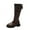Brown, variant on Brown Women'S Casual Winter Boots Fashion Solid Round Toe Rear Zipper Thick Low Heel Knee-High Boots Outdoor Indoor Shoes Weight 1.52 Pounds