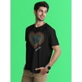 thumbnail image 2 of Old Glory Mens Pride Love Rainbow Gemstone Heart Short Sleeve Graphic T Shirt, 2 of 6