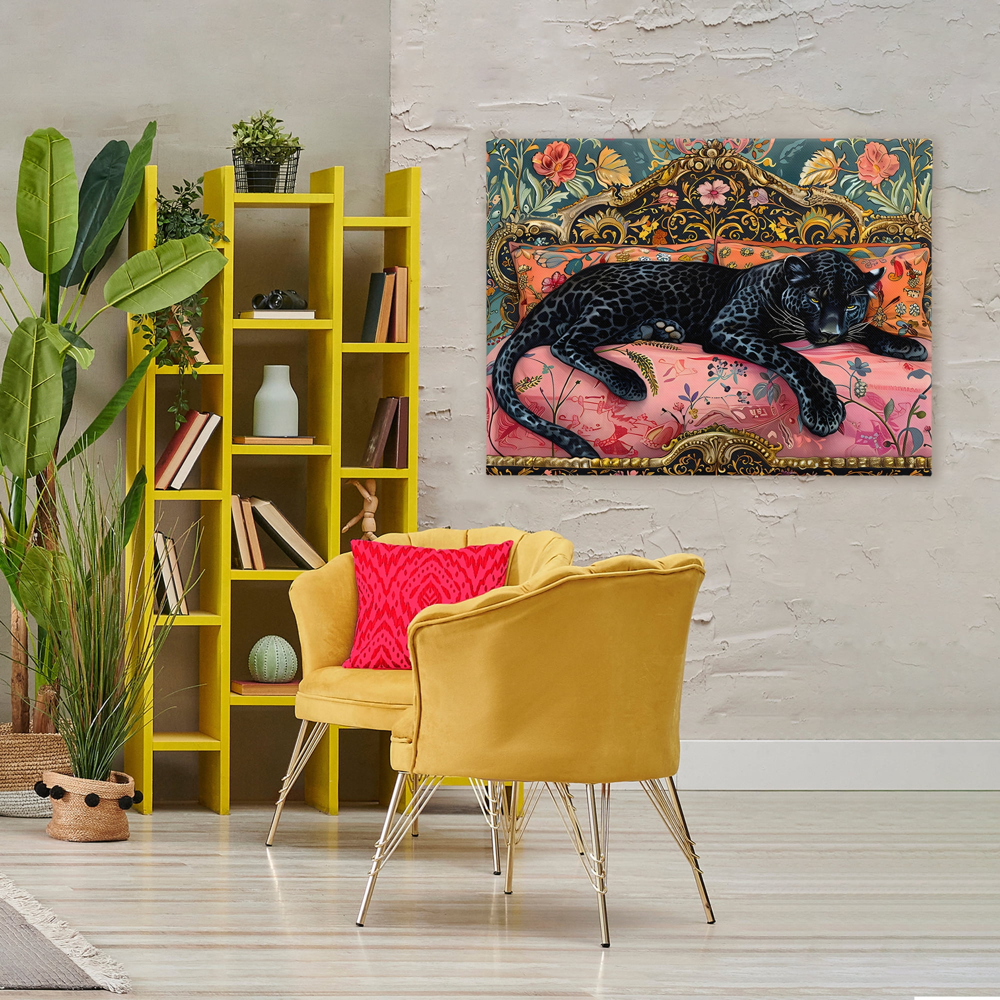 Stupell Industries Lazy Black Elegant Leopard Canvas Wall Art, design by Creative Studio