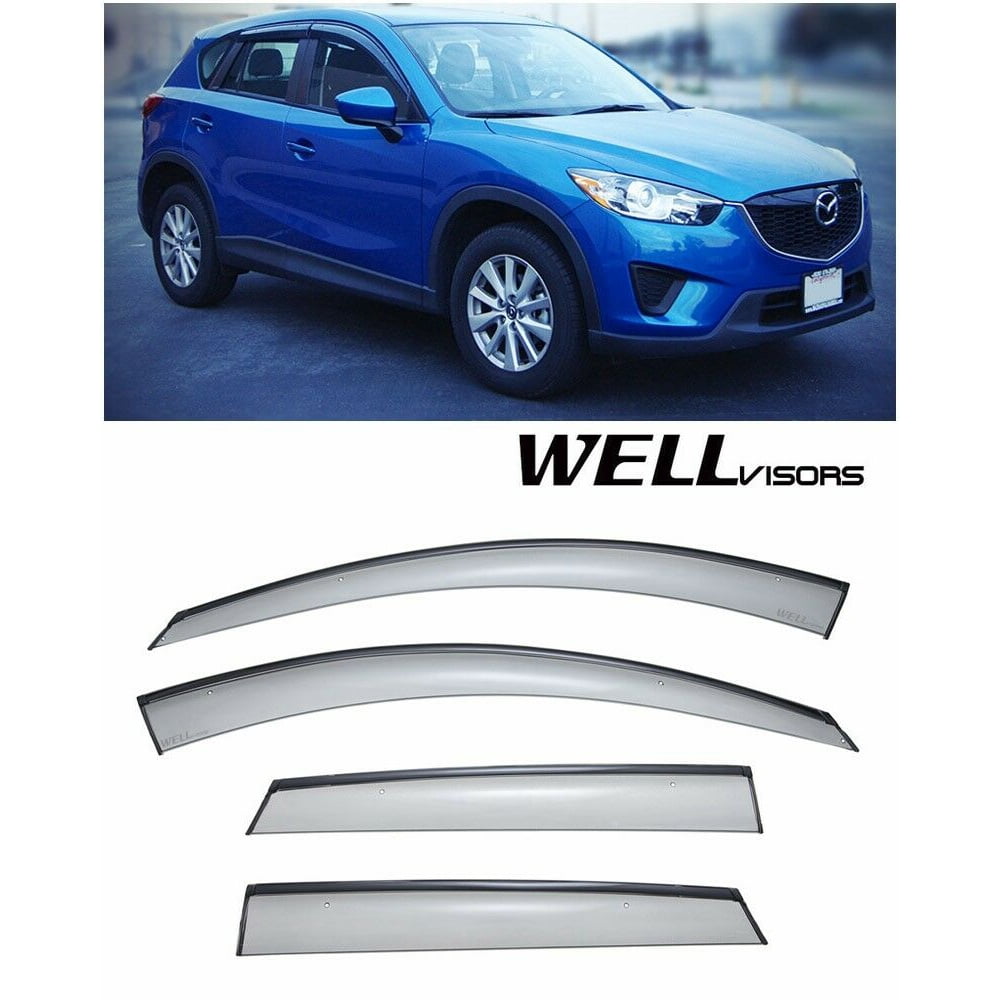 WellVisors Replacement for 20132016 Mazda CX5 ClipON Chrome Trim