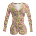 thumbnail image 1 of Haut Ample à Manches Longues en Polyester Col en V Imprimé pour Femmes (B,TG), 1 of 2