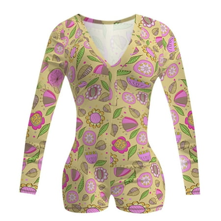 

Womens V Neck Floral Boho Print Long Sleeve Jumpsuit Sleepwear Bodysuit Sexy Summer Romper Casual Short Jumpsuits Wedding Party Elegant Dressy One Piece Pants A-295