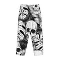 thumbnail image 4 of Kdxio Women's Comfy Stretch Skull and palm leavesPrint Drawstring Pajama Pants-Small, 4 of 9