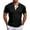 Black, variant on Men's Casual T-Shirts Short Sleeve Button Design Comfortable Wear for Everyday Outdoor Activities