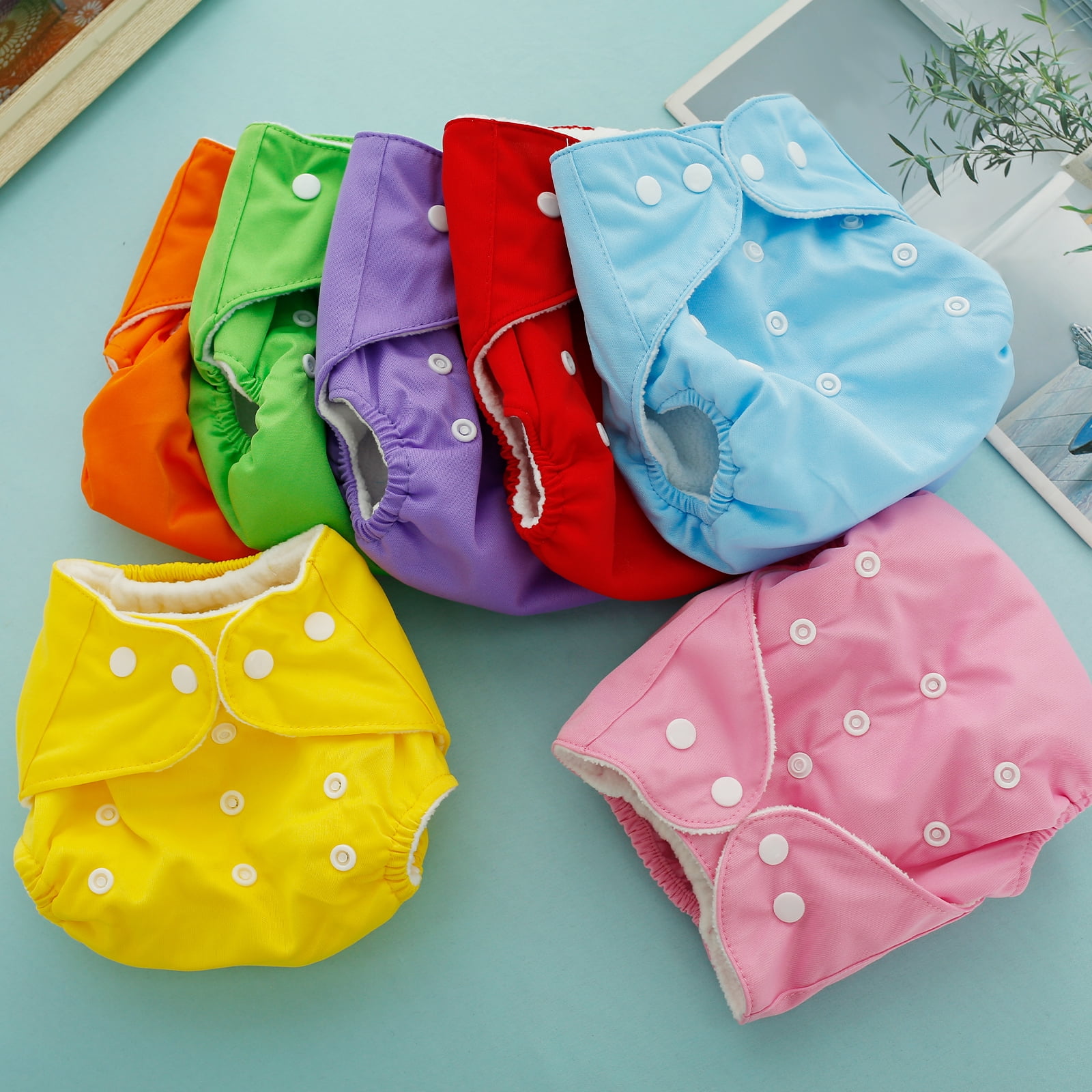 14Pcs Baby Cloth Diapers Reusable Washable Baby Cloth Nappies Adjustable Newborn Cloth Diapers Absorbent Cloth Nappies Comfortable Cloth Diapers Upgraded version - granular fleece