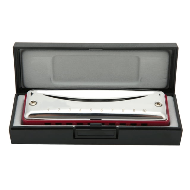 Musical Instrument, Portable 10-Hole Harmonica, Strong Waterproof For Professional Beginners White,Blue,Orange,Red,Black