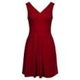 thumbnail image 5 of Women Evening Party Dress Wrapped Bodycon Sleeveless V-Neck Tank Dress Women Solid Color High Waist Ruched Flowy Short Dress Casual Basic Summer Dresses Red L, 5 of 6