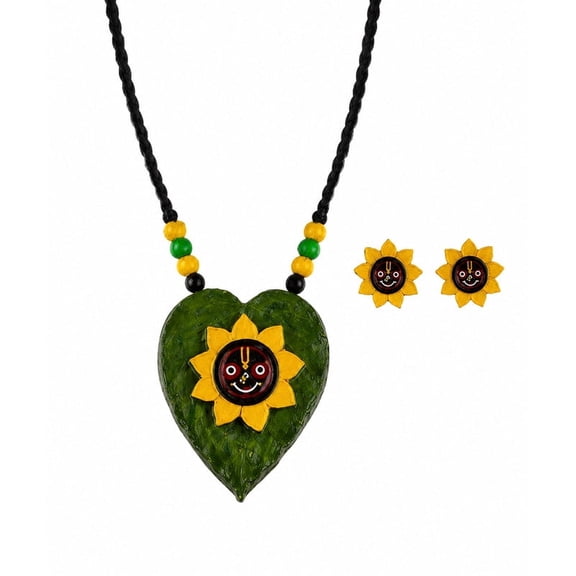 GBT - Jagannath Leaf Pendant Necklace & Earrings Set