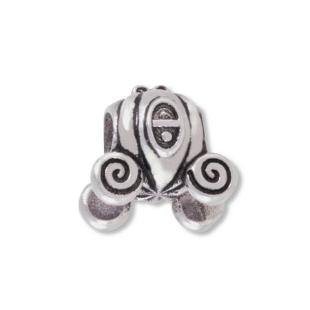 Cinderella Heart Charm - Stainless Steel Cinderella Carriage Charm