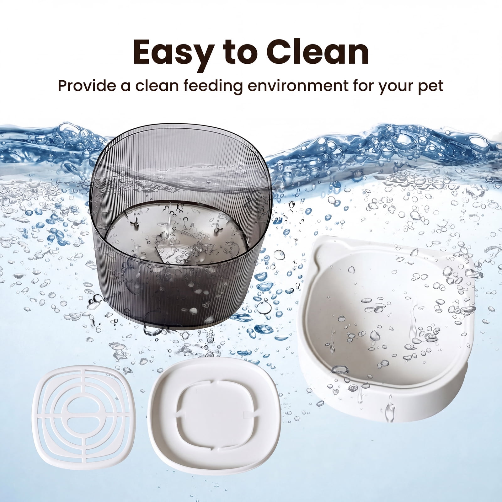 Automatic Cat Feeder, 4L Timed Cat Food Dispenser, Programmable Portion Control, Dual Power Smart Pet Feeder for Cats & Small Dogs, White