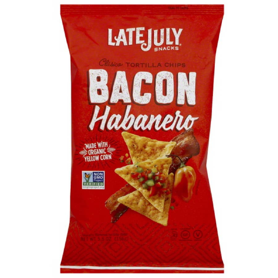 Late July Snacks Bacon Habanero Clasico Tortilla Chips, 5.5 oz, (Pack