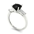 thumbnail image 2 of Clara Pucci 14K White Gold 2ct Onyx Three-Stone Ring for Women, 2 of 8