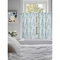 thumbnail image 3 of Teal Blue Grey Botanical 2 Panel Kitchen Curtains for Windows, Spring Floral Summer Farmhouse Bathroom Privacy Curtain, Home Décor Window Treatment for Bedroom/Living Room 55"x45", 3 of 6