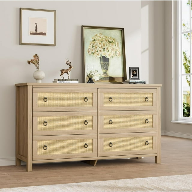 Cherish Commode 6 pour Chambre - Rangement en Rotin Naturel pour Chambre de Bébé, Salon
