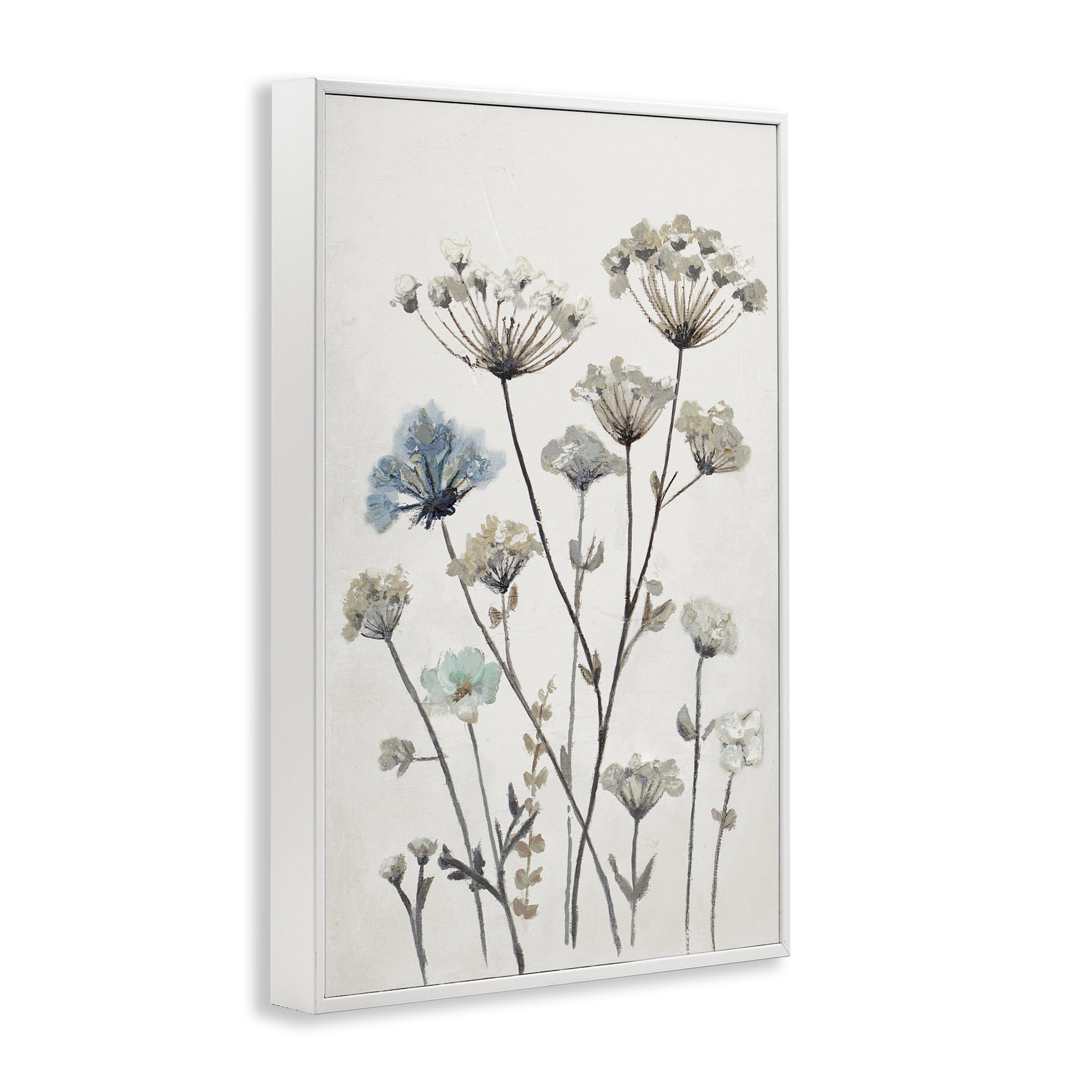 Stupell Industries Neutral Jardin Azul White Framed Giclee Art, design by Patricia Pinto