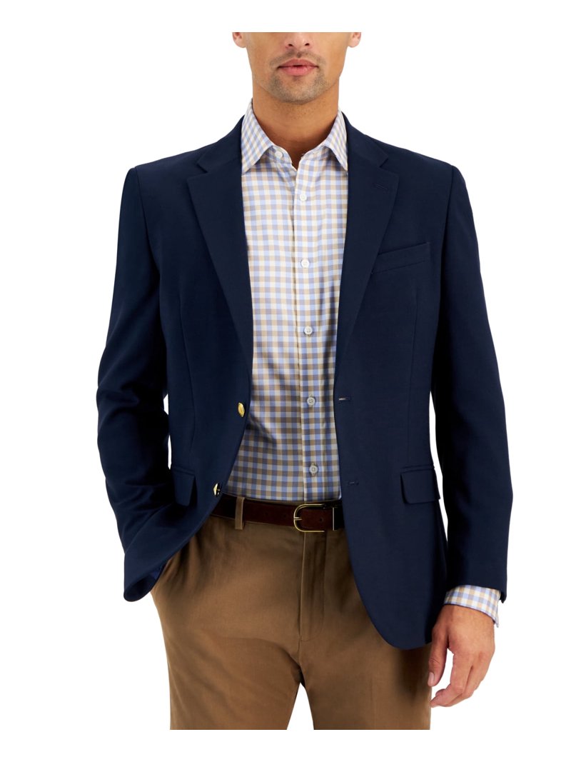 Nautica Mens Modern fit Sport Coat Blazer 44 R Navy Blue Solid