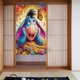 thumbnail image 2 of Cortina de puerta de Eeyore para entrada, cortina opaca con estampado de patrón, cortina divisoria de ambientes, tapiz para decoración del hogar, 34" de ancho x 56" de largo, 2 of 7
