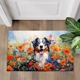 thumbnail image 4 of Welcome Spring Summer Australian Shepherd Portrait Flower Blue Sky Doormat Aussie Dog Lover Gifts Indoor Outdoor Welcome Mat - 12001, 4 of 5