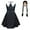 Dress+Wig, variant on HAWEE Girls Wednesday Addams Costume Dress Kids Family Halloween Costumes Sleeveless Cosplay Party Costume with Wig, Bag