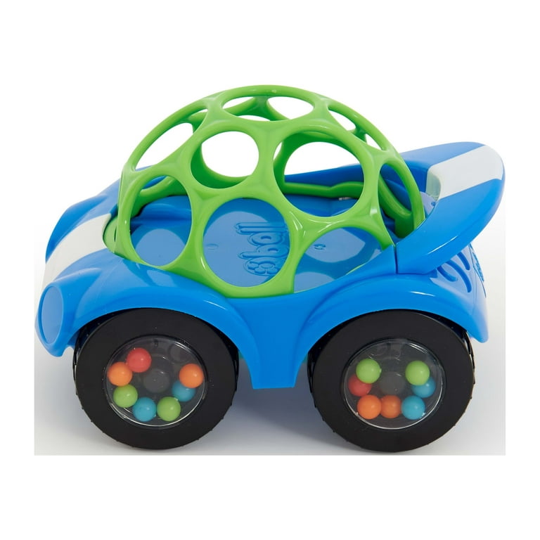 Easy Grasp Push Vehicle Toy - Ages 3 Months +, Oball Rattle & Roll Sports Car, Blue