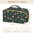 thumbnail image 4 of FORMRS Makeup Bag Travel Cosmetic Organizer for Women Fold Flat Zipper Pouch with Handle, Green Christmas Hats, 4 of 8