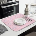 thumbnail image 3 of Pioneer Flower Floral Print Pattern Kitchen Dish Drying Mat 1 Pack, Ultra Absorbent Microfiber Drainer Mat, 16"x18", 3 of 6