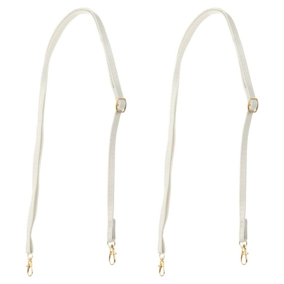 Uxcell Leather Purse Handle Strap 2 Pcs 51.2 inch Adjustable Length Handbag Strap Replacement DIY White