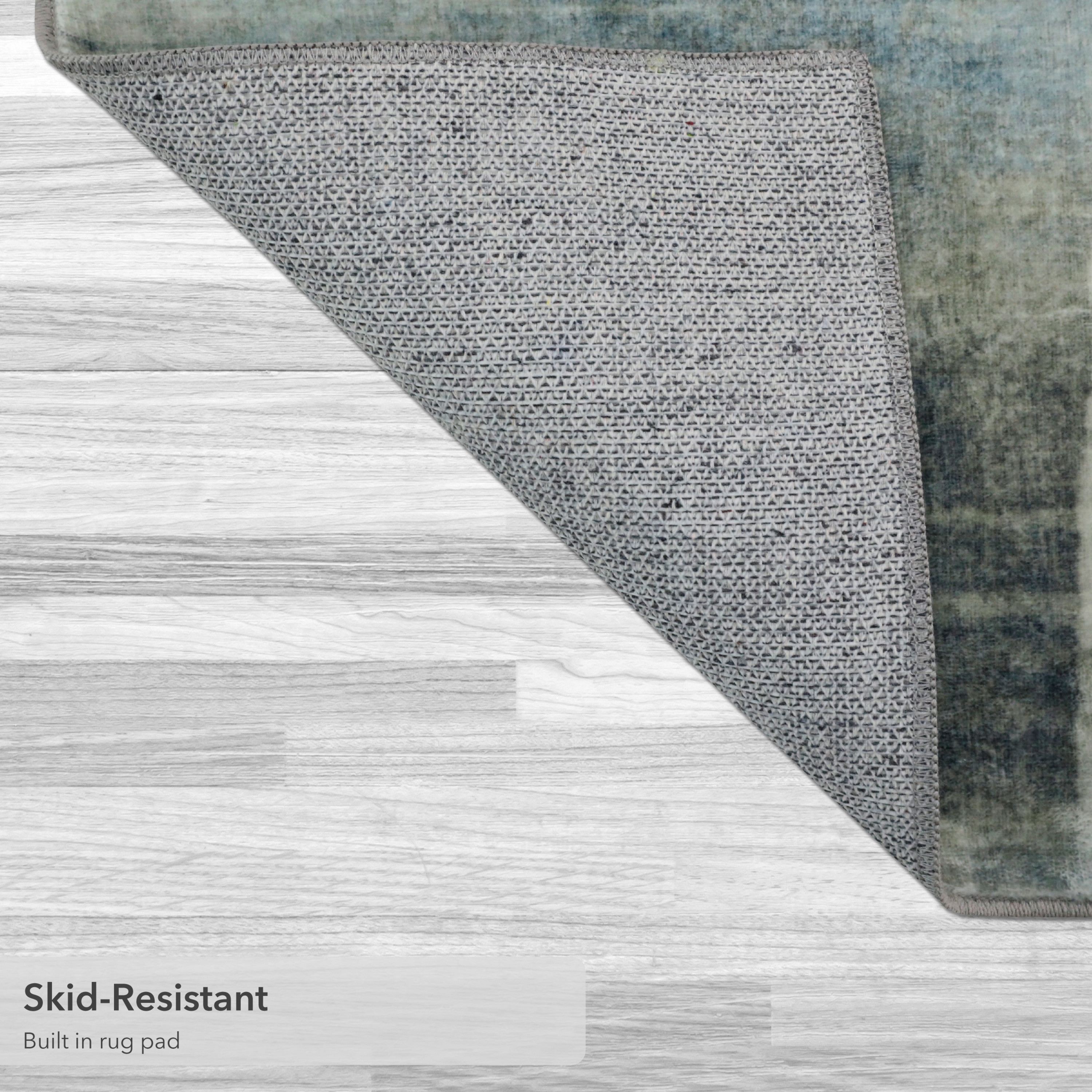 Washable Skid-Resistant Runner Rug Geometric Taupe 24" x 72"