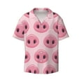 thumbnail image 2 of Lsque Pig Nose print Men's Cuban Collar Short Sleeve Shirt Summer Beachwear Casual Button Down Fashionable Vacation Leisure Shirt-XX-Large, 2 of 7