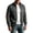 Dark Gray, variant on Mens Jacquared Jackets Stand Collar Zip Up Jackets Long Sleeve Coats with Elbow Patches