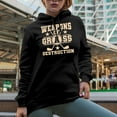 thumbnail image 2 of Weapons of Grass Destruction Pun Quote with Clubs, Golf Player, Golfing or Golfer Themed Merch Gift, Black Hooded Sweatshirt or Hoodie, Small, 2 of 5