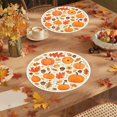 thumbnail image 6 of Pumpkin Maple Leaf Placemats, Vintage Fall Harvest Round Heat Insulated Placemats for Thanksgiving Party Catering Decorations, 6 of 6