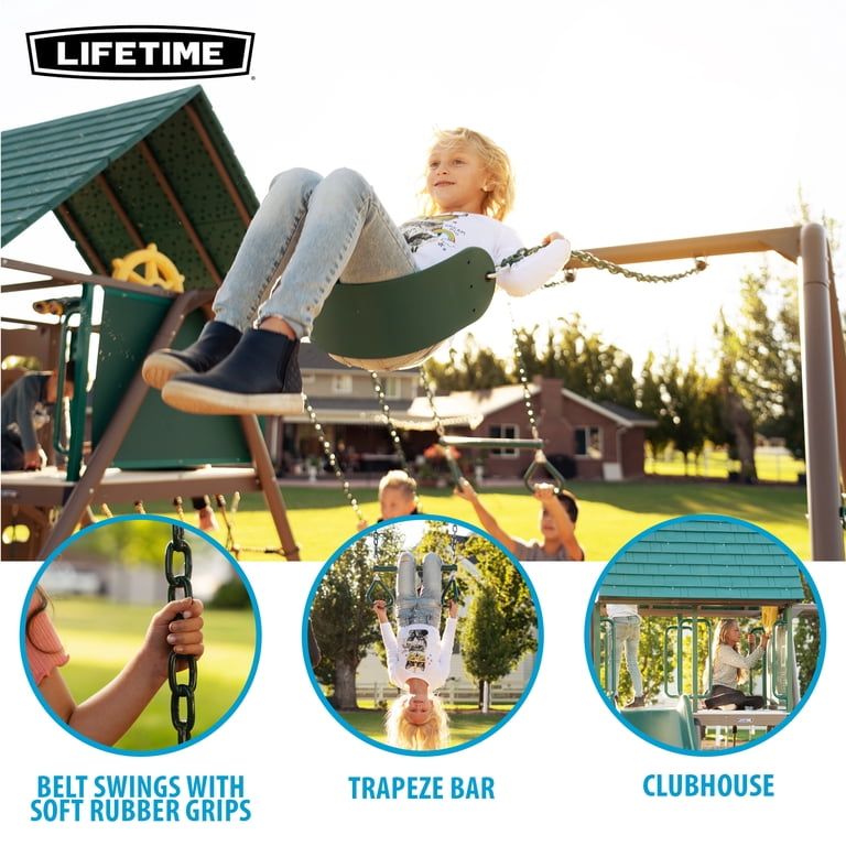 Lifetime Kid's Big Stuff Playset - Metal Swing Set, Slide