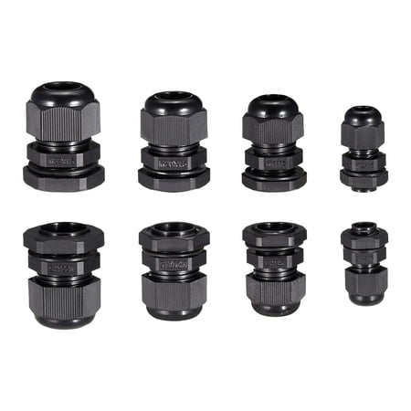 Rierdge M20 Cable Gland Set - 2 Pack, IP68 Waterproof, Nylon PA66, Fits 7-11mm Diameter Cables