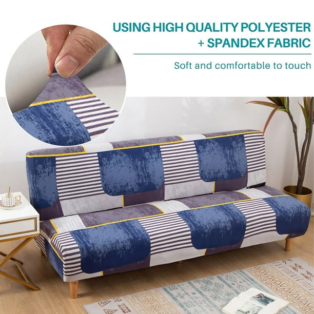 Armless Futon Slipcovers Stretch Folding Sofa Bed Cover with Elastic Bottom Printed Fitted Couch Cover Furniture Protector for Pets Walmart