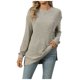 thumbnail image 1 of Jersey ligero de manga larga y cuello redondo para mujer - Jersey túnica informal, poliéster de color liso, tallas S-XXL para el otoño, 1 of 7