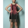 thumbnail image 3 of Embellished Neck 1920s Fringe Tassel Charleston Tango Dance Dress Red/black, 3 of 3
