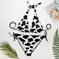thumbnail image 4 of SKQIT Bikinis Swimsuit Set for Women Cow Print Sexy Triangle Bathing Suit Tie String Thong Swimwear, 4 of 7