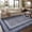 blue, variant on Extra Large 10x13 Area Rug Geometric Border Washable Non-Slip Ultra Soft Thin Foldable Low Pile Non-Shedding Faux Wool Brown